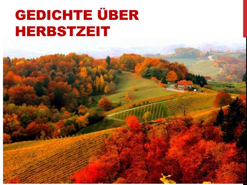 GEDICHTE ÜBER hERBSTZEIT