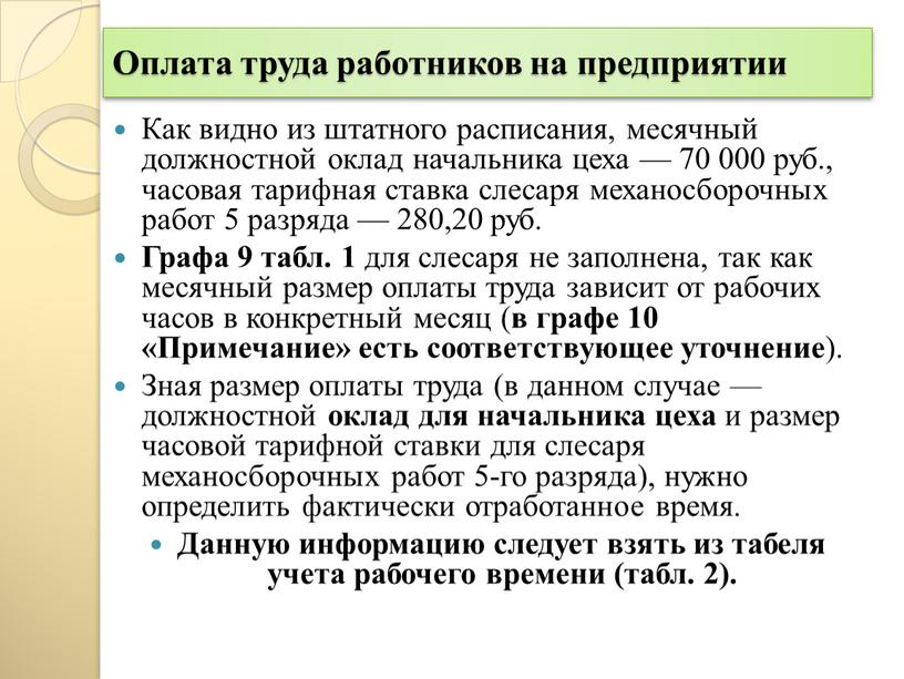 Оплата труда работников на предприятии