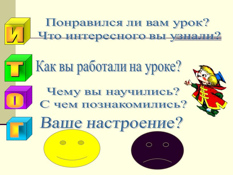 Понравился ли вам урок? Что интересного вы узнали?