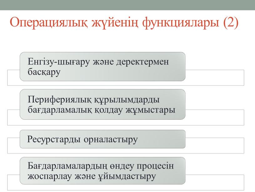 Операциялық жүйенің функциялары (2)