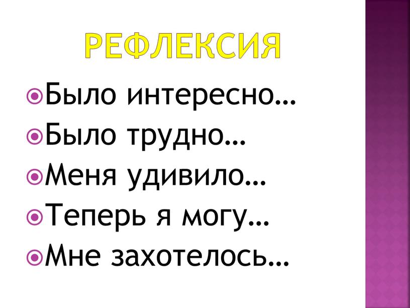 Рефлексия Было интересно… Было трудно…