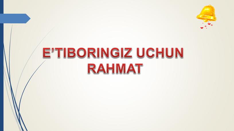 E’TIBORINGIZ UCHUN RAHMAT