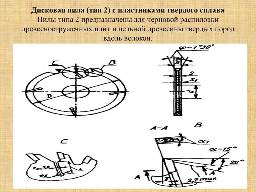 Дисковая пила (тип 2) с пластинками твердого сплава