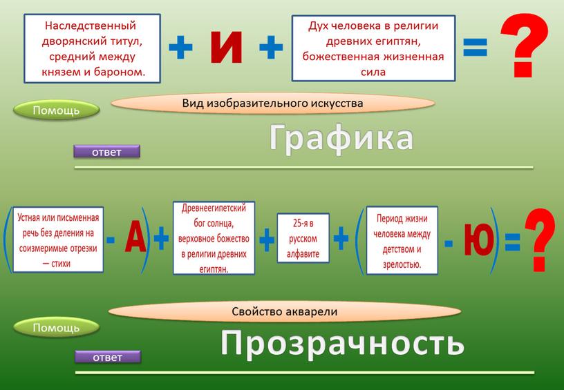 Графика ответ Прозрачность Помощь