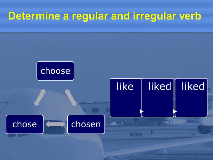 Determine a regular and irregular verb