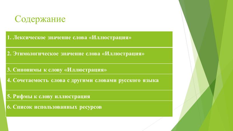 Содержание 1. Лексическое значение слова «Иллюстрация» 2