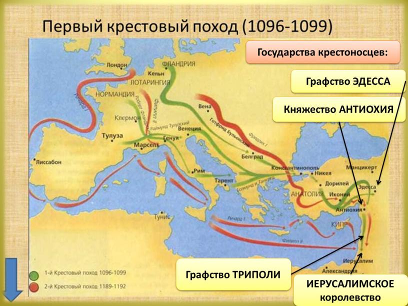 Государства крестоносцев: ИЕРУСАЛИМСКОЕ королевство