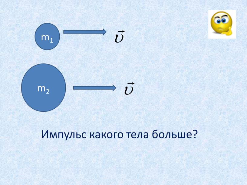 m1 m2 Импульс какого тела больше?