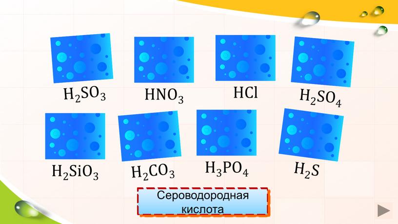 Сернистая кислота Азотная кислота