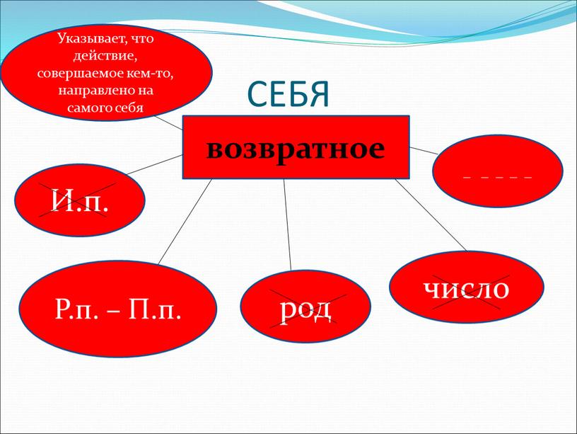 СЕБЯ возвратное И.п. род число