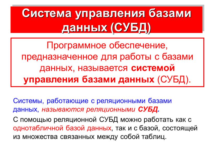 Система управления базами данных (СУБД)