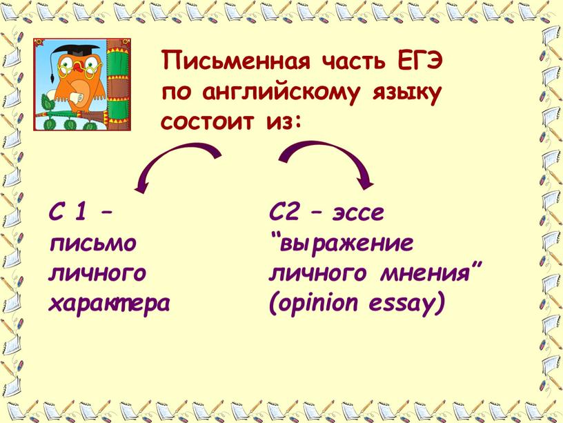 Письменная часть ЕГЭ по английскому языку состоит из: