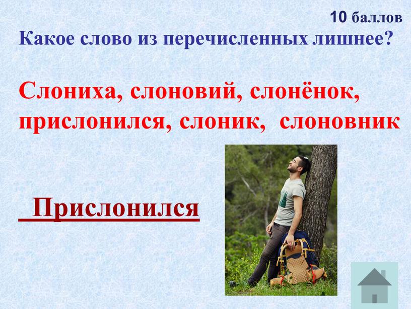 Какое слово из перечисленных лишнее?