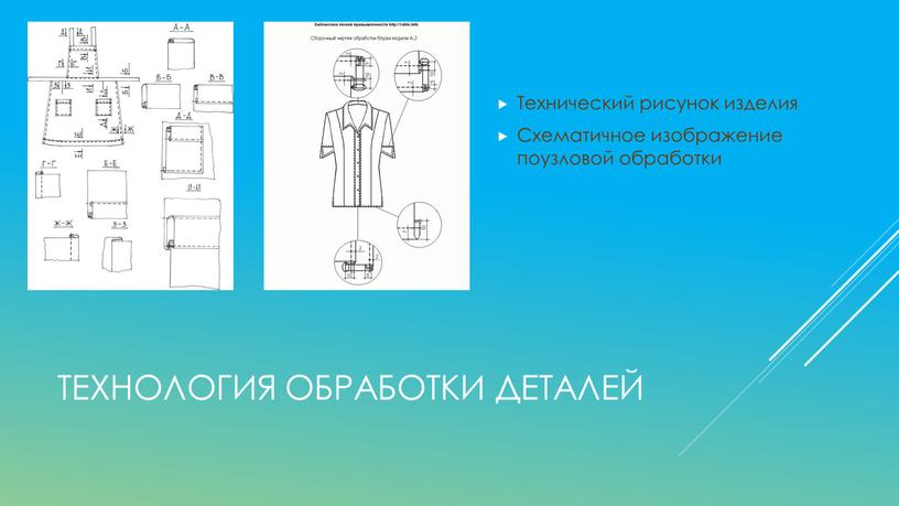 Технология обработки деталей Технический рисунок изделия