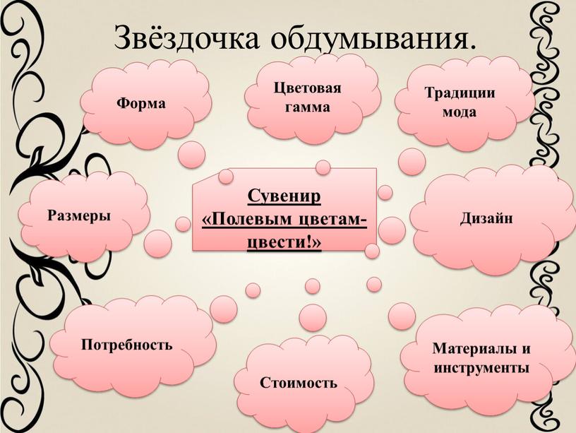 Звёздочка обдумывания. Сувенир «Полевым цветам-цвести!»