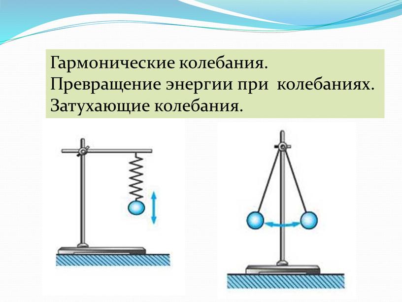 Гармонические колебания. Превращение энергии при колебаниях