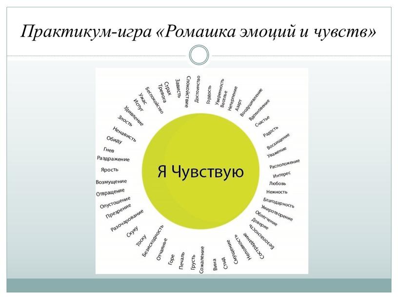 Практикум-игра «Ромашка эмоций и чувств»