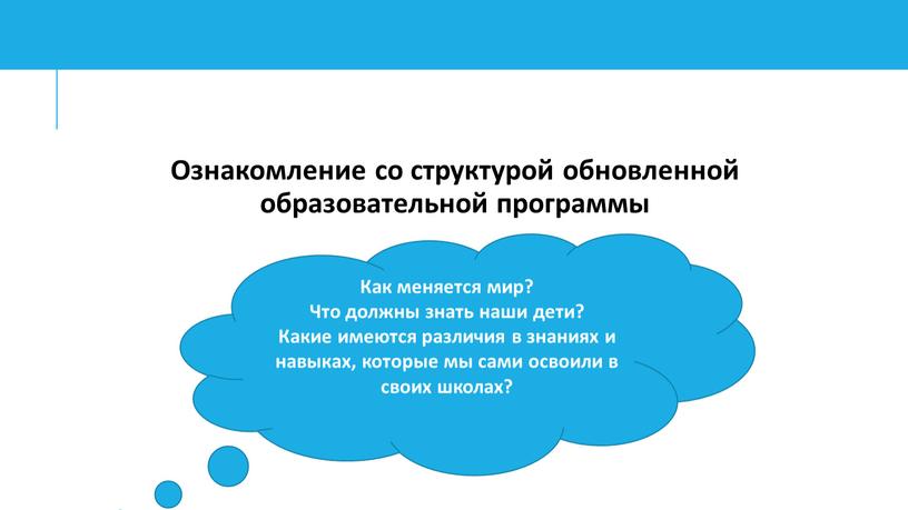 Ознакомление со структурой обновленной образовательной программы