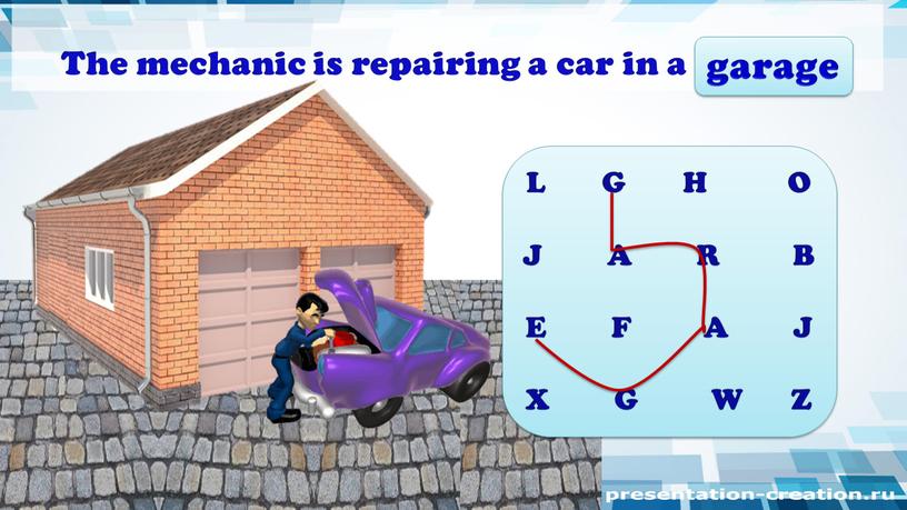 The mechanic is repairing a car in a ________
