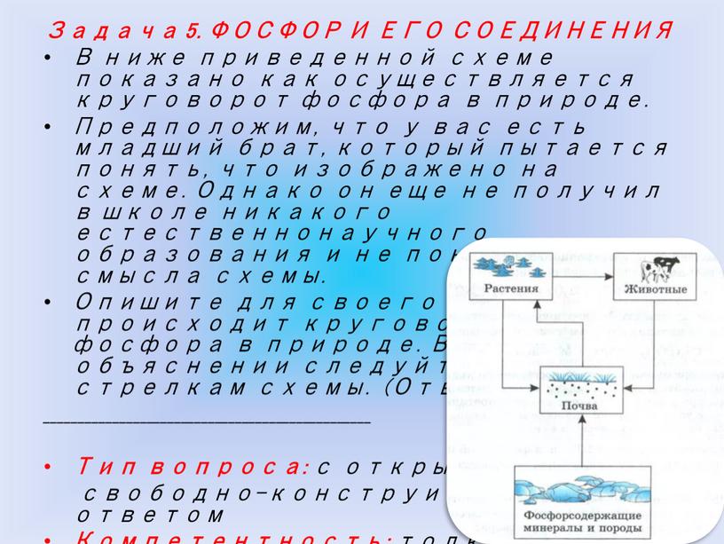 Задача 5. ФОСФОР И ЕГО СОЕДИНЕНИЯ