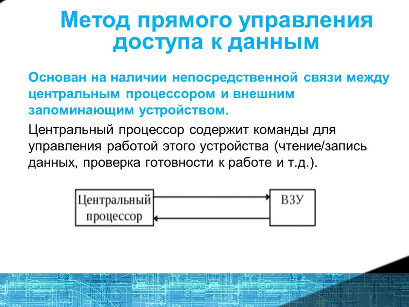 Метод прямого управления доступа к данным