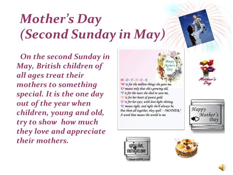 Mother’s Day (Second Sunday in