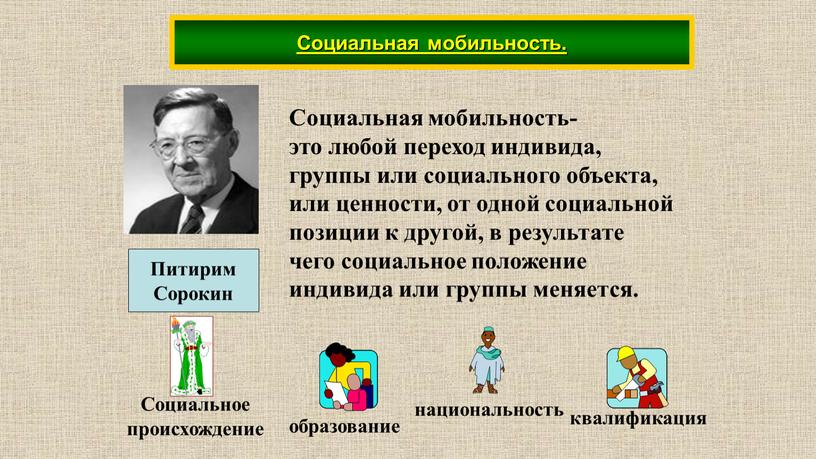 Социальная мобильность. Питирим