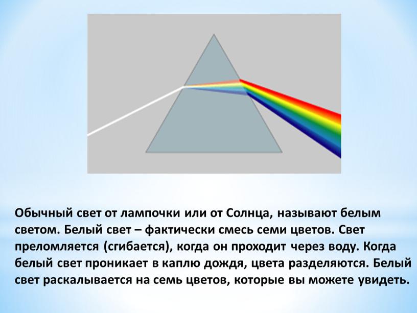 Обычный свет от лампочки или от