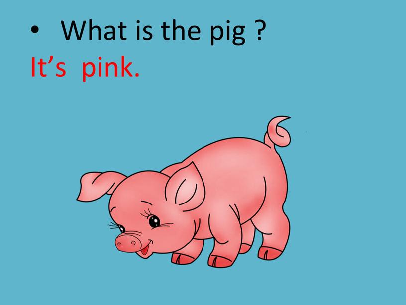 What is the pig ? It’s pink.