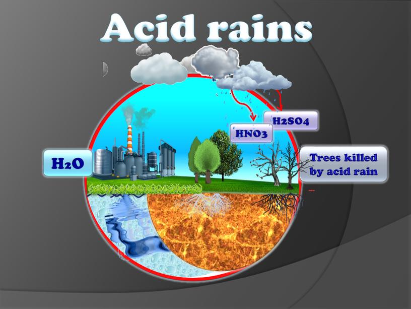 Acid rains Trees killed by acid rain