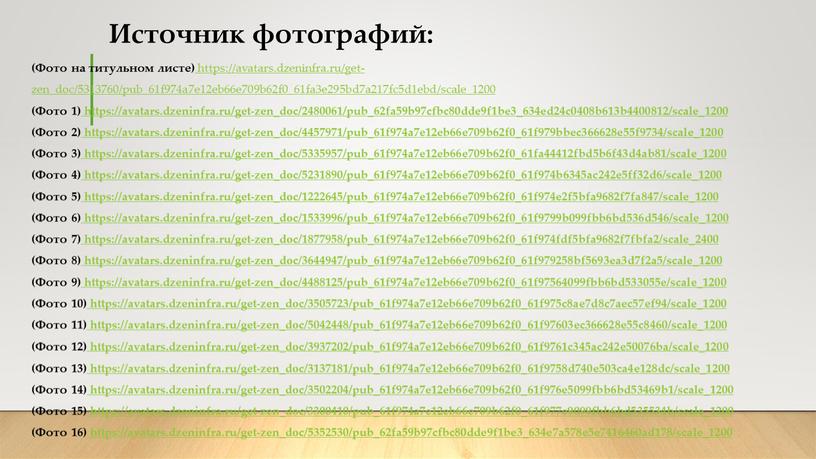 Источник фотографий: (Фото на титульном листе) https://avatars