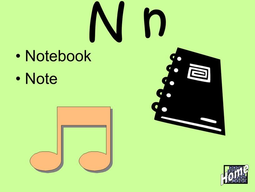 N n Notebook Note