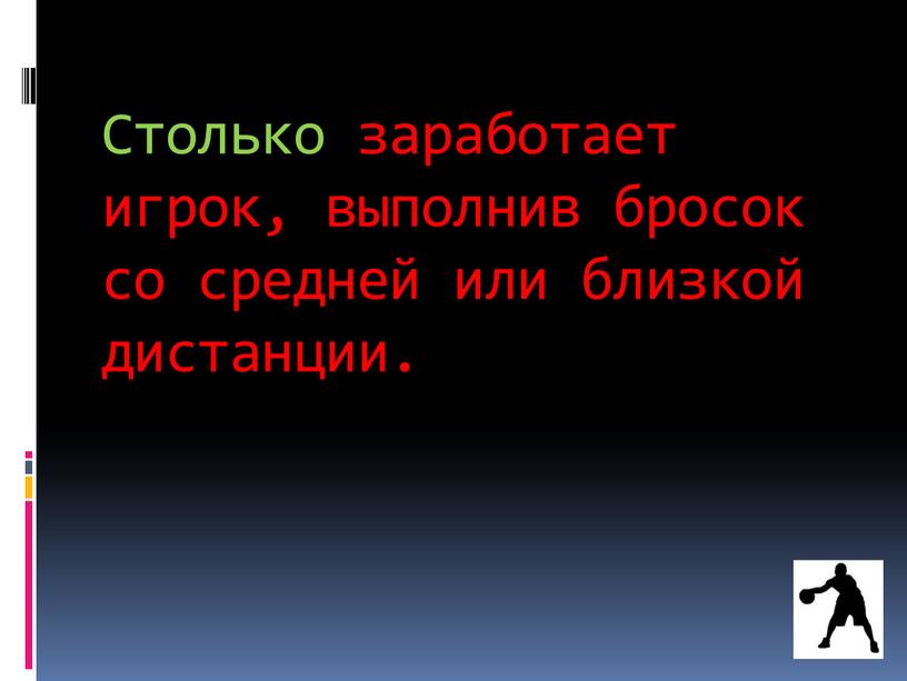 Столько заработает игрок, выполнив бросок со средней или близкой дистанции