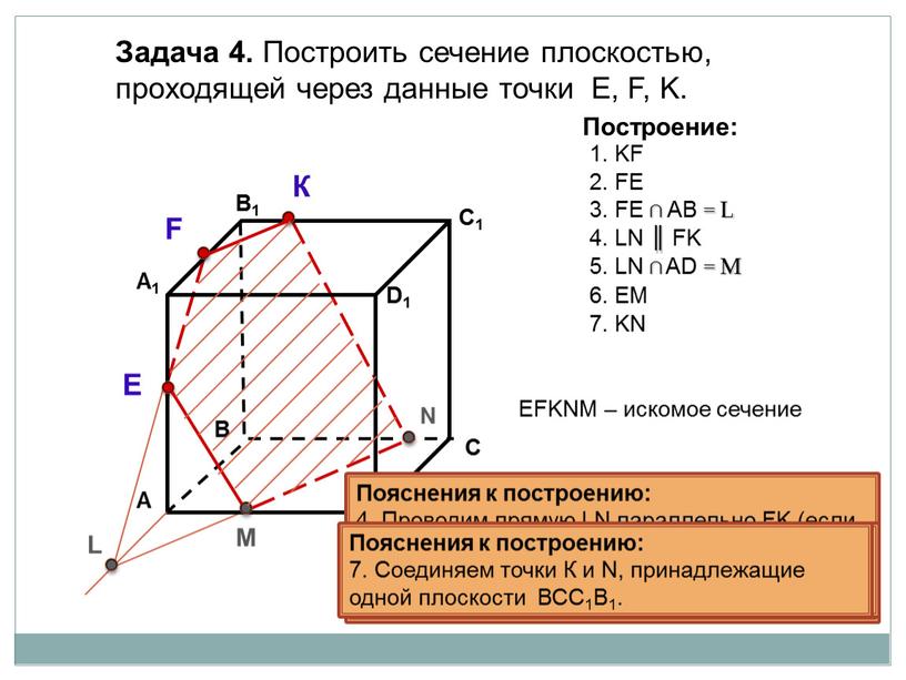 Пояснения к построению: 1. Соединяем точки