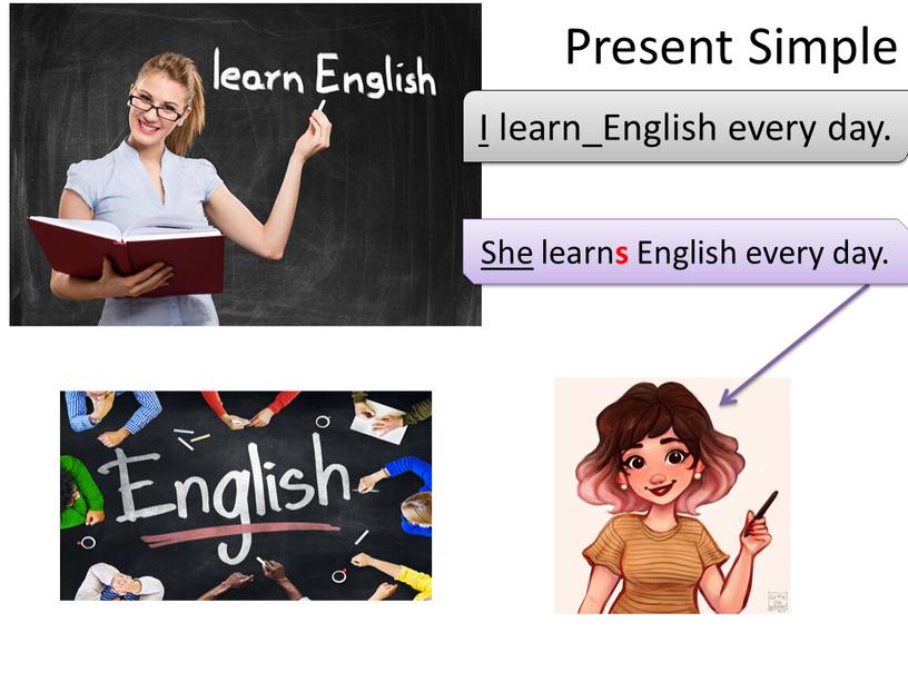 Present Simple I learn_English every day