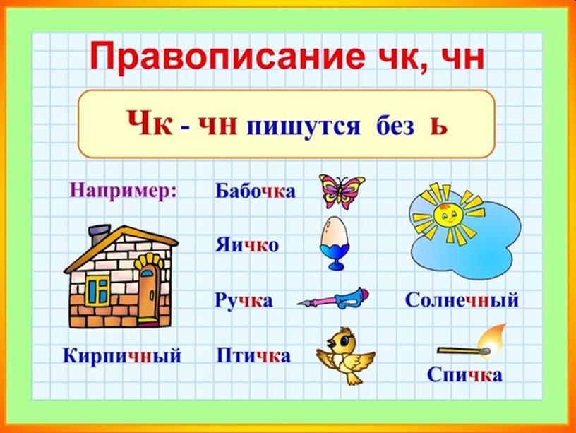 Презентация для 1 класса по теме "правописание чк-чн"