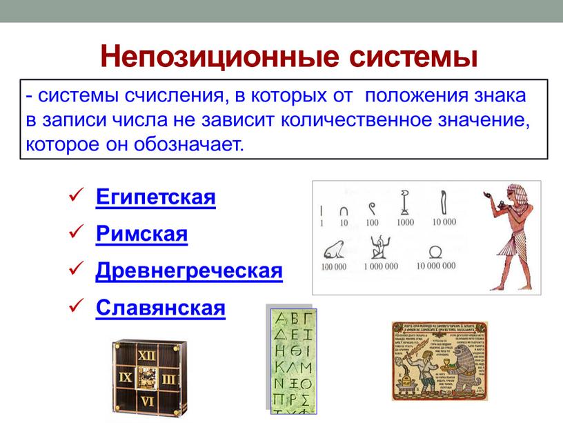 Непозиционные системы Египетская