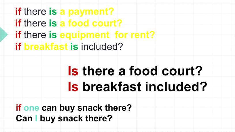 Is there a food court? Is breakfast included? if one can buy snack there?