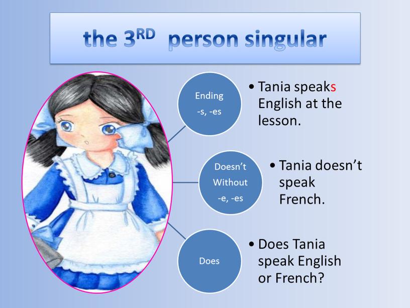 the 3RD person singular