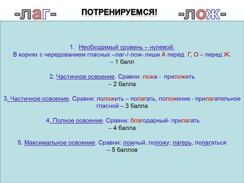 Необходимый уровень – нулевой: