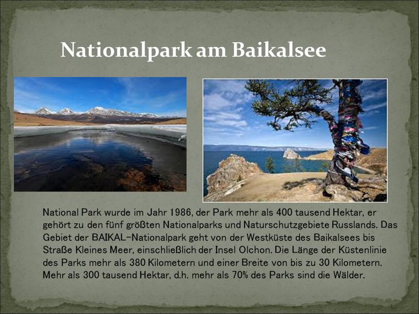 Nationalpark am Baikalsee National