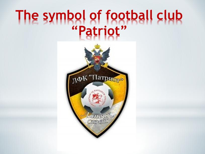 The symbol of football club “Patriot”