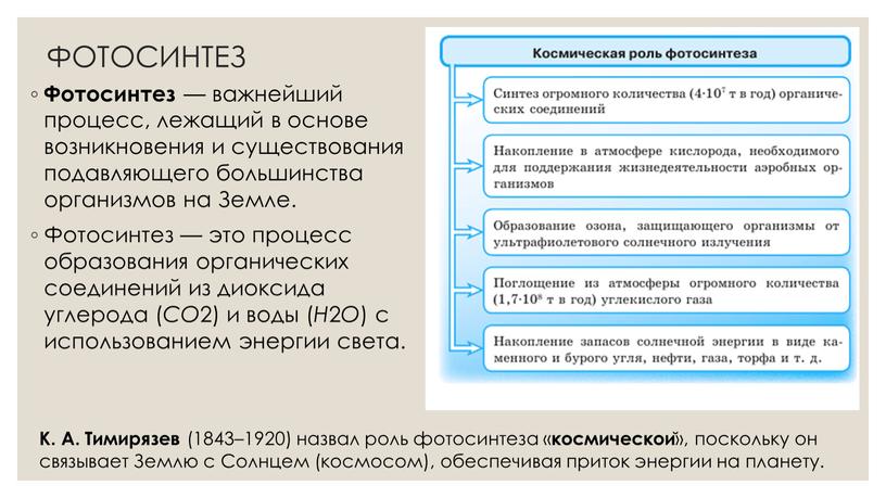 Фотосинтез — важнейший процесс, лежащий в основе возникновения и существования подавляющего большинства организмов на