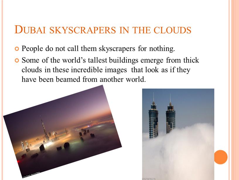 Dubai skyscrapers in the clouds