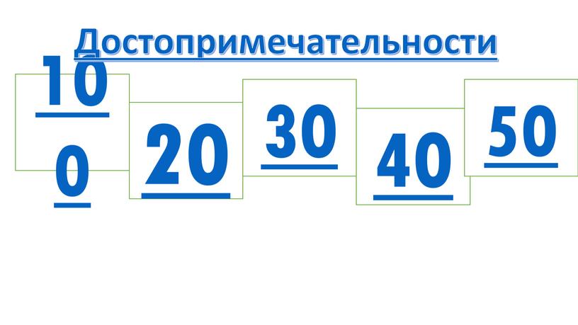 100 20 30 40 50 Достопримечательности