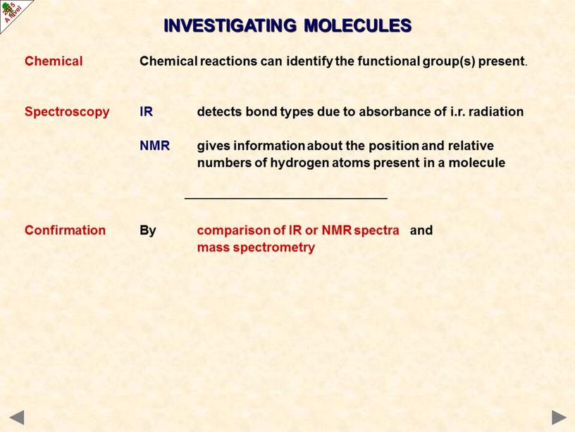 INVESTIGATING MOLECULES Chemical