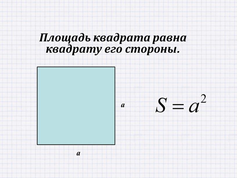 Площадь квадрата равна квадрату его стороны