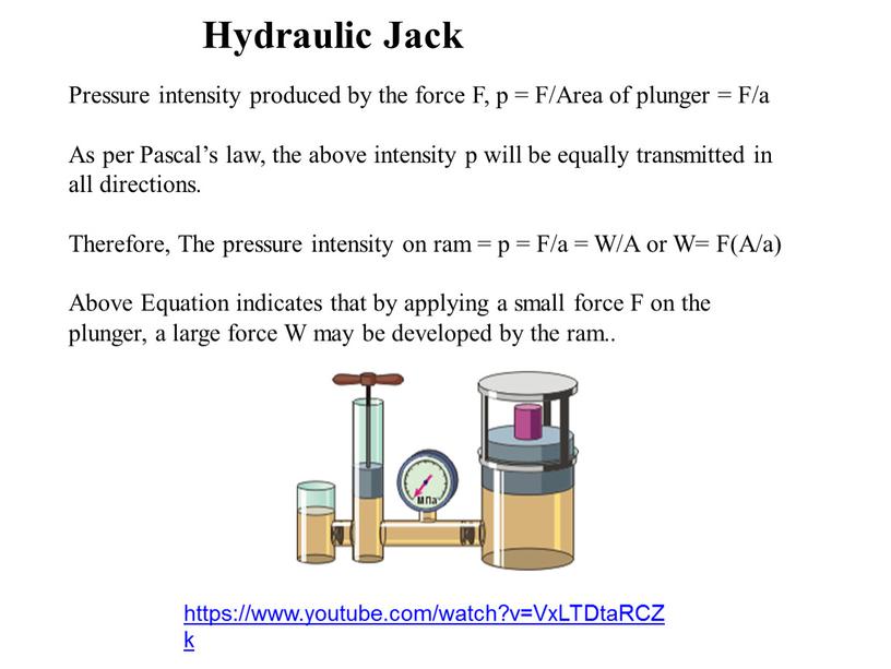 Pressure intensity produced by the force