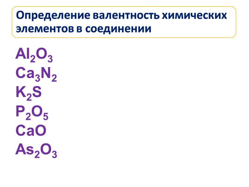 Определение валентность химических элементов в соединении