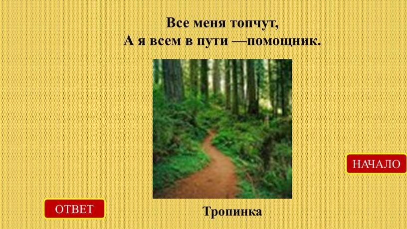 Все меня топчут, А я всем в пути —помощник